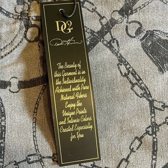 DG2 jeans sz 12 grey/black tassel print front zip NWT - Picture 4 of 7